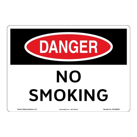 OSHA Compliant Danger/No Smoking Safety Signs Outdoor Weather Tuff Aluminum (S4) 14 X 10